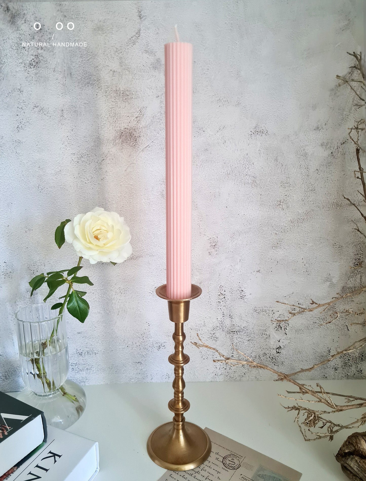 Roma Ribbed Taper Candle