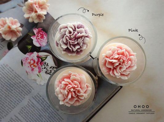 Carnation Flower Soy Candle