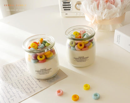 Fruit Loops Cereal Candle