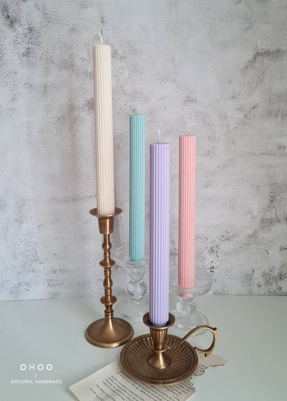 Roma Ribbed Taper Candle